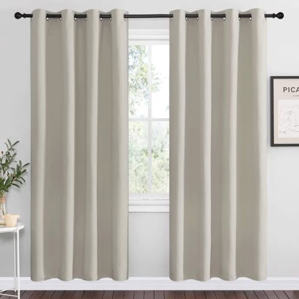 Nicetown Natural Room Darkening Curtains 78" Long, 55" Wide Set of 2